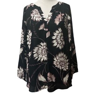 Ivanka Trump black floral tunic, medium